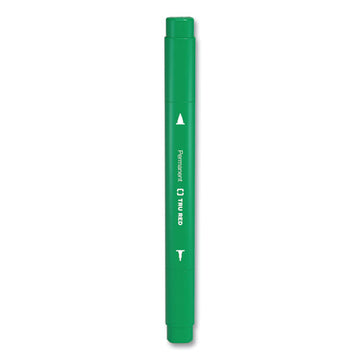 TRU RED™ Permanent Marker, Pen-style Twin-tip, Extra-fine-fine Bullet-needle Tips, Green, Dozen freeshipping - TVN Wholesale